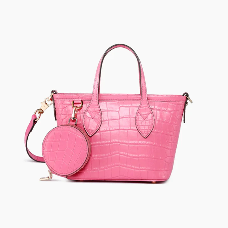 Crocodile Skin Leather Women's Bag 2025 New Niche Handbags Small Shoulder Crossbody Bag Luxury Fashion Basket Bags view 4