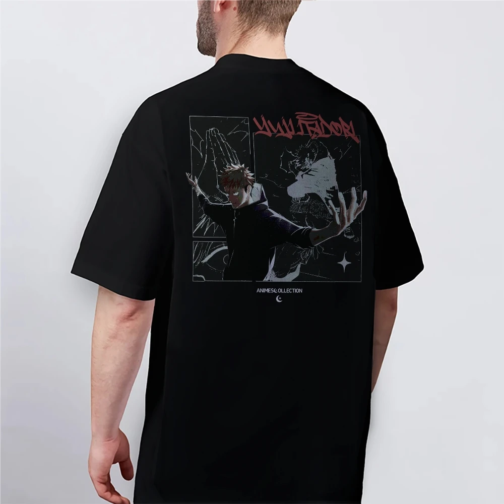 Horror Technology Men's Printed T-Shirt Fashion New Trend Short Sleeve Pure Cotton Shoulder Japanese Style Crew Neck Pullover
