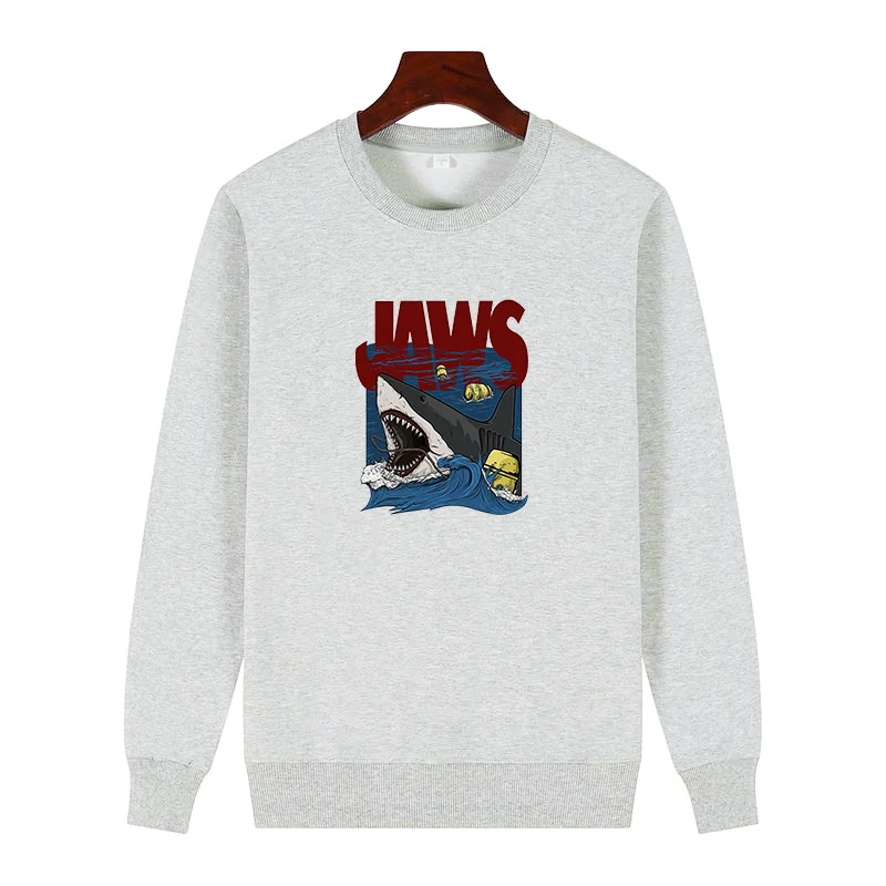 

Jaws Great Классические толстовки с рисунком Для всех возрастов Толстовка с круглым вырезом и бархатной толстовкой Зимний толстый свитер с капюшоном Мужские толстовки