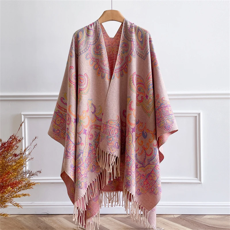 Luksusowa kaszmirowa pashmina na jesień, szal, chusta dla kobiet, ciepłe zimowe szale, koc, wzorzysty damski foulard, poncho, etola. ﻿