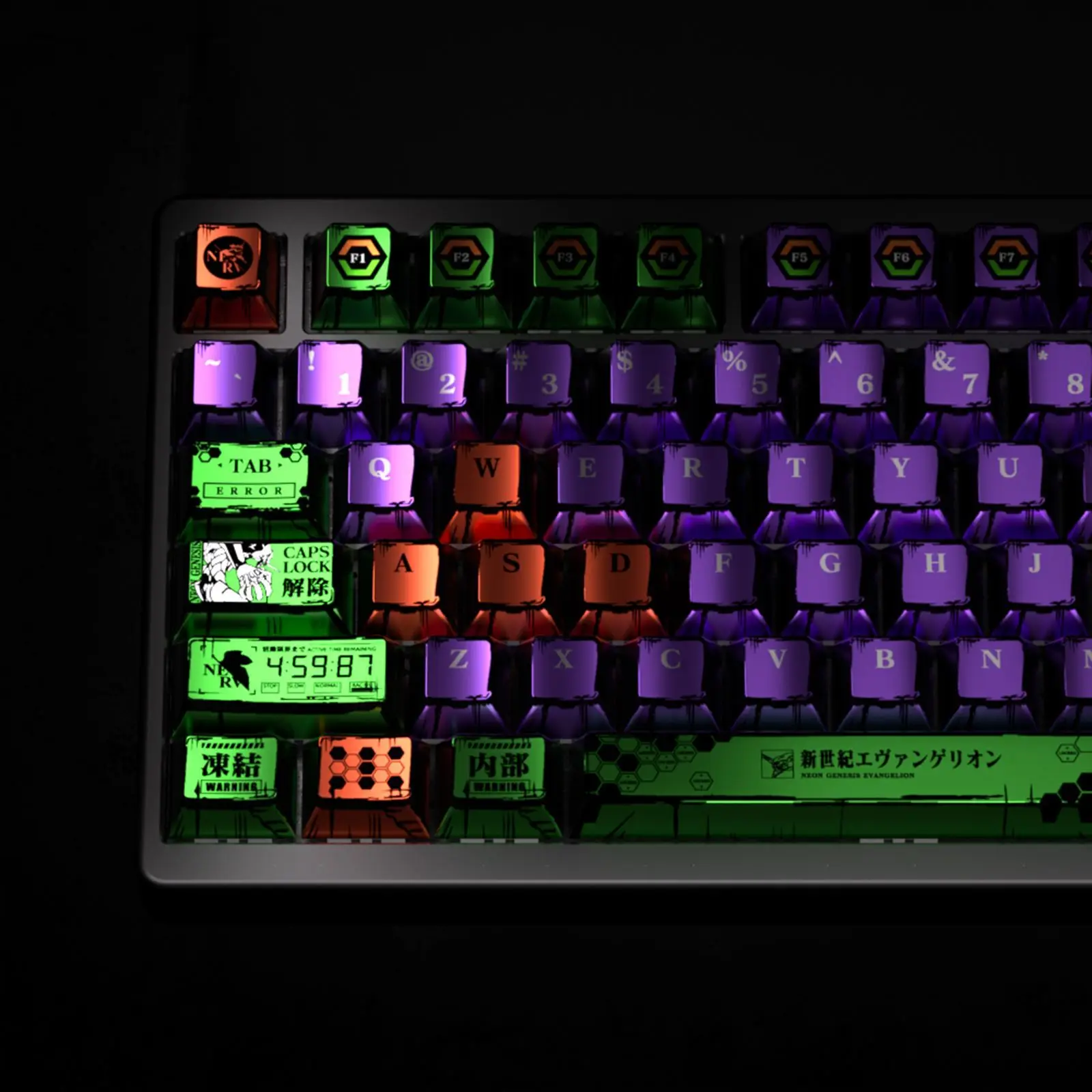 

128 Keys Metallic Paint Keycaps EVA Keycap Custom Keycap PBT Anime Game Matte Five-sided Dye-Sub for Axis Keyboard Caps