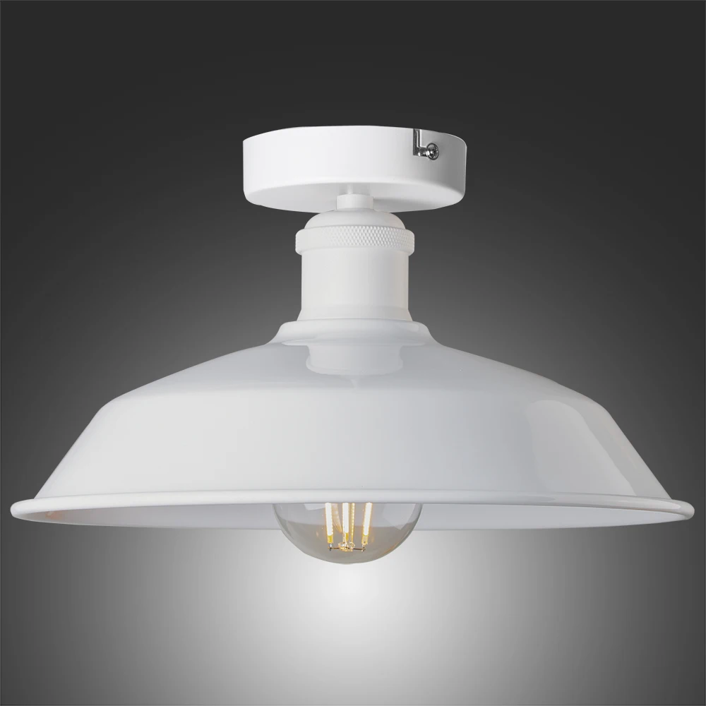 

Retro Metal E27 Ceiling Light Vintage Industrial Black White Simple Pendant Light Room Corridor Staircase Ceiling Lamp