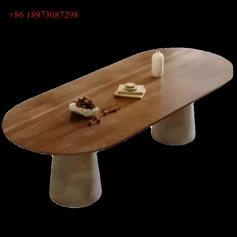 

Бытовой овальный обеденный стол из массива дерева, итальянский легкий роскошный дизайнерский стол