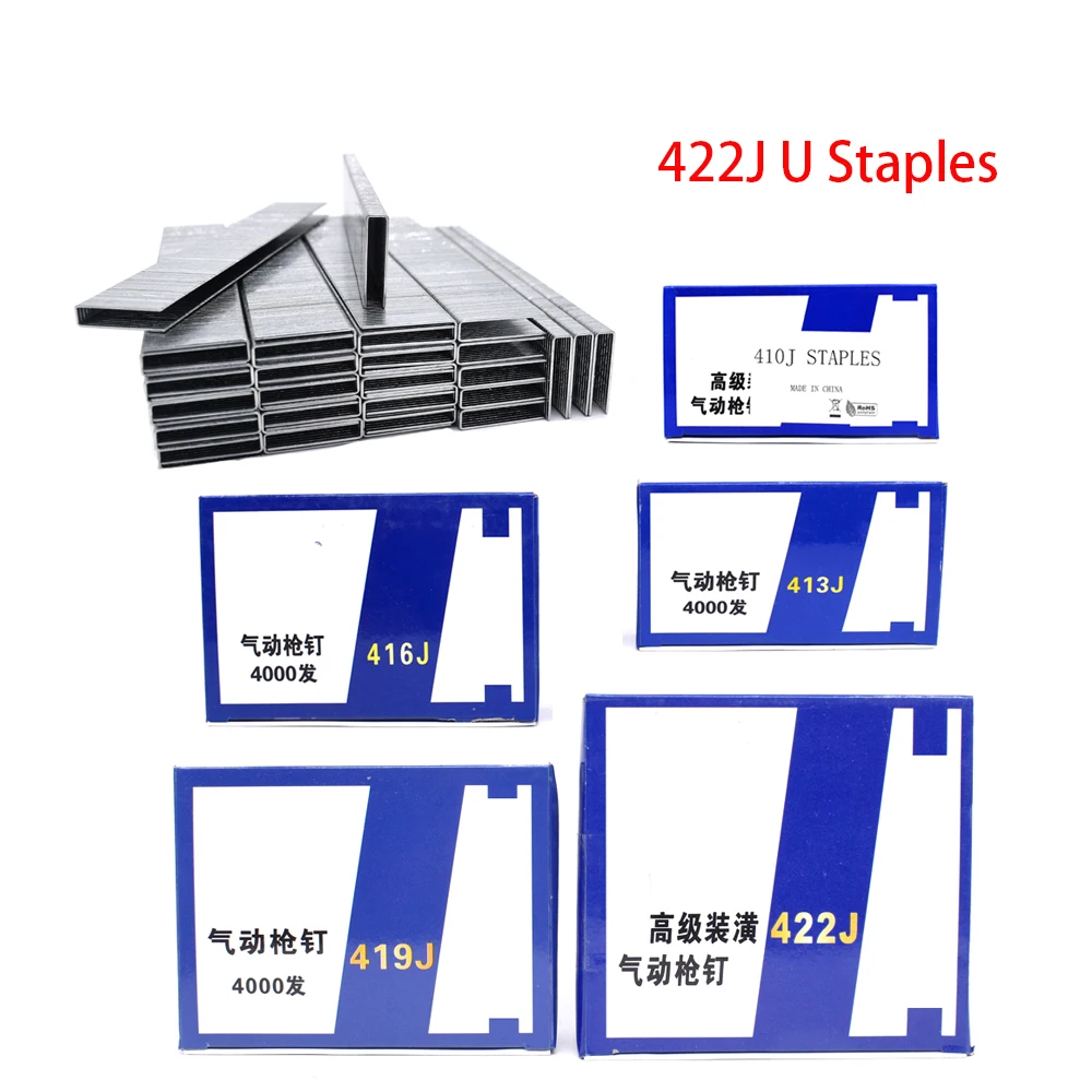 4000Pcs U Staples For Framing Tacker Electric Staple Gun Air Nailer 422J 416J 410J Woodworking Tools