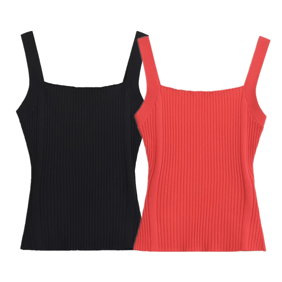 

Withered Nordic Tshirt Women Minimalist Knitted Vest T-shirt For Women Slim Fit Tank Tops Summer