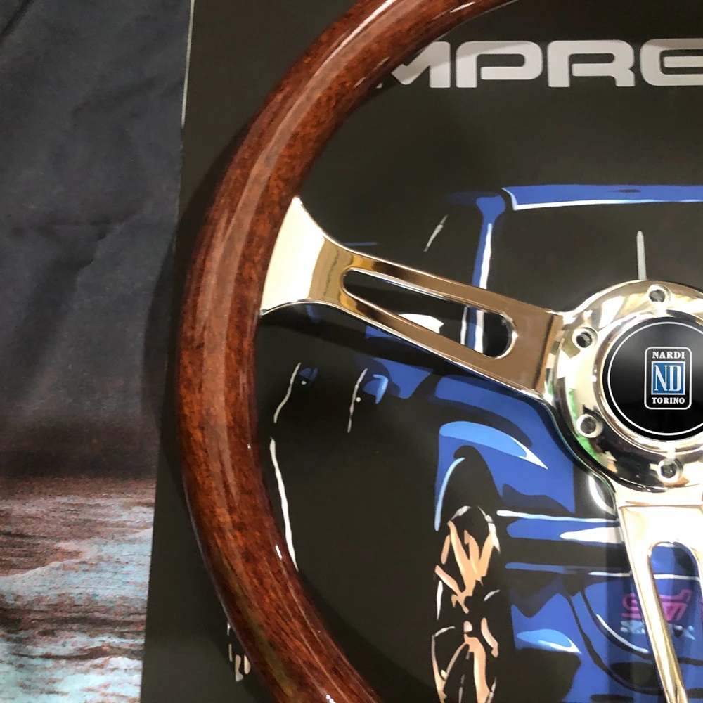 15Inch Classic ABS Wood Nardi Steering Wheel Car Rally Racing JDM Nardi Steering Wheel Volantes For VW HONDA TOYOTA BMW Nissan