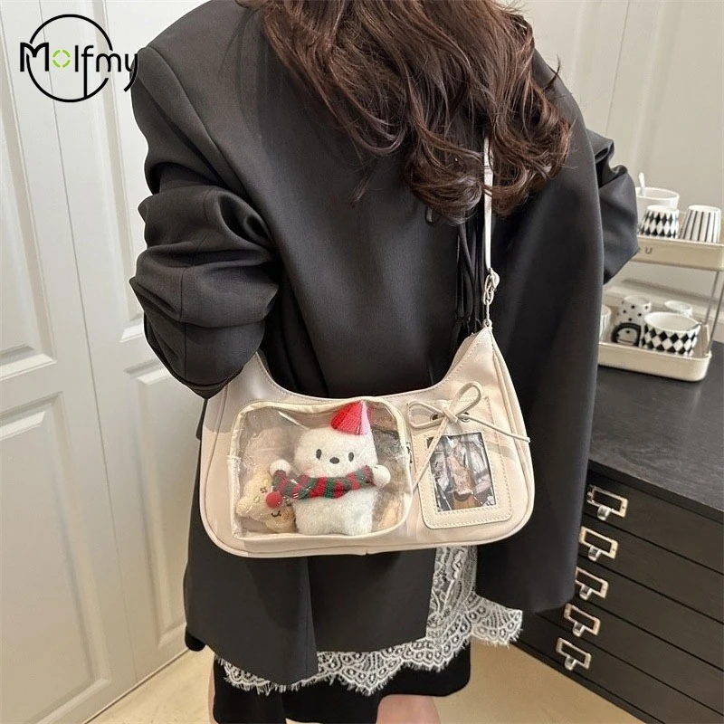 Y2k Harajuku Schulter Tasche Frauen Koreanische Transparent Ita Tasche Schule Umhängetasche Handtasche Weibliche Japanische Designer PreppyHandbag Geldbörse – Detail 3