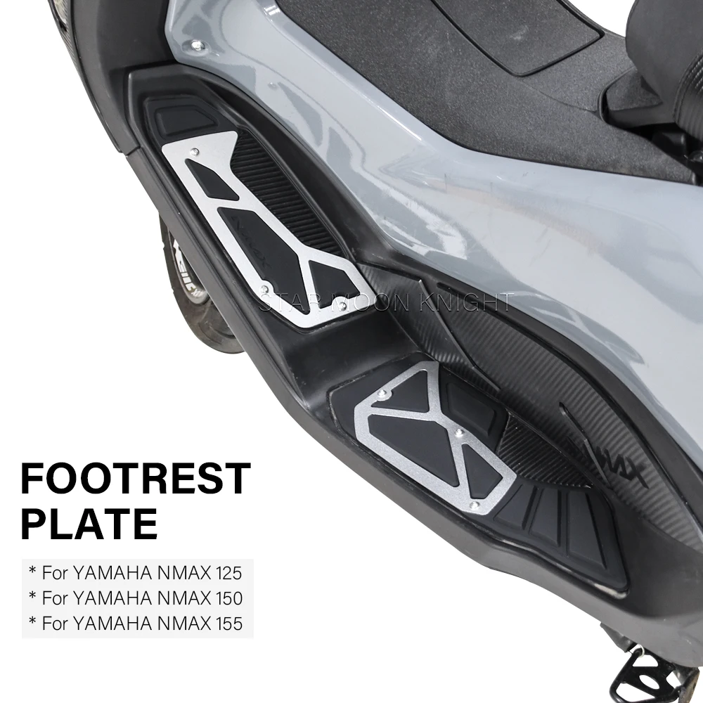 Front Foot Pedal Footrest Floor For YAMAHA NMAX 155 NMAX125 150 155 2021- Motorcycle Rubber Footrest Plate Pad