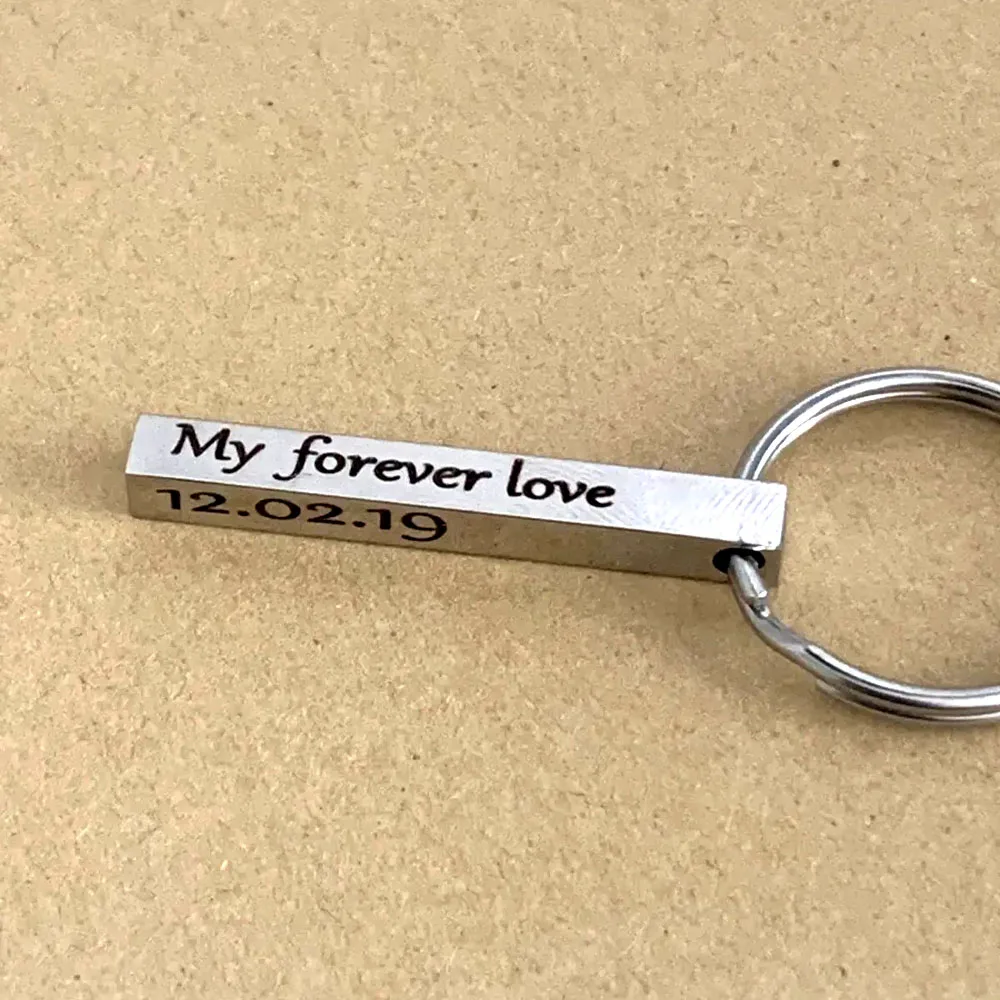 Engraved Keychain Keyring Customizable Truck Key Chain Men Personalizable Key Rings with Text Daddy Car Key Pendant Accessories