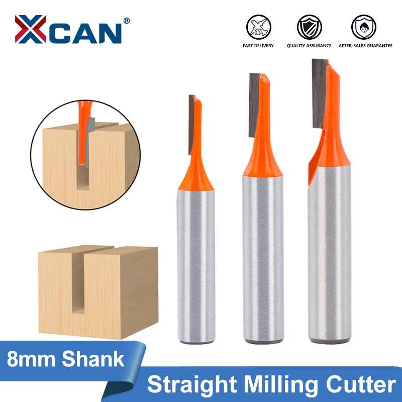 

XCAN Milling Cutter 8mm Shank Straight Wood Milling Cutter Tungsten Carbide Single Flute Router Bit Woodworking Tool