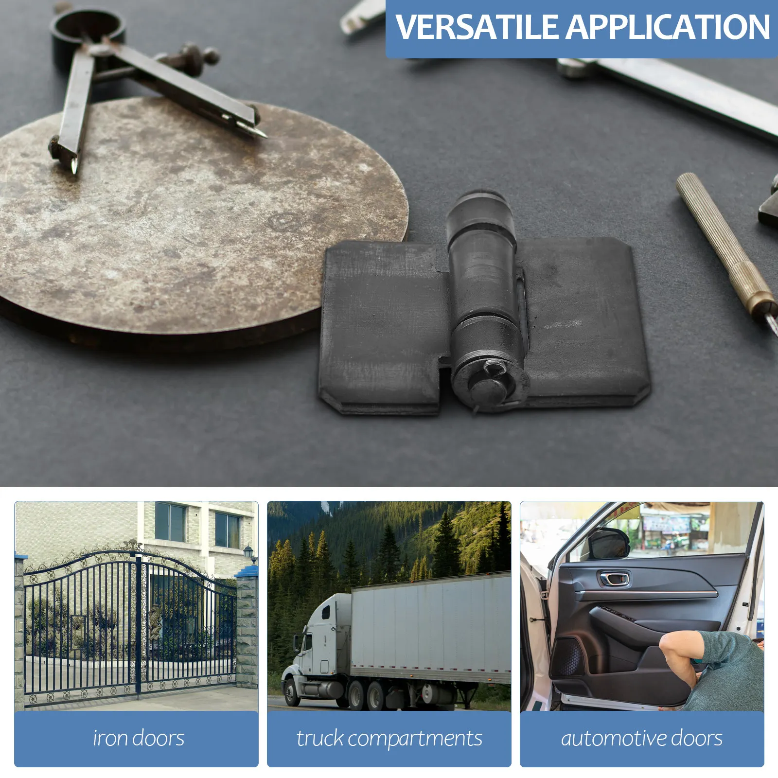 Welded Heavy Duty Hinges Automotive Self Closing Door Hinges Exterior Pantry Front Door Garage Basement Hinge Heavy