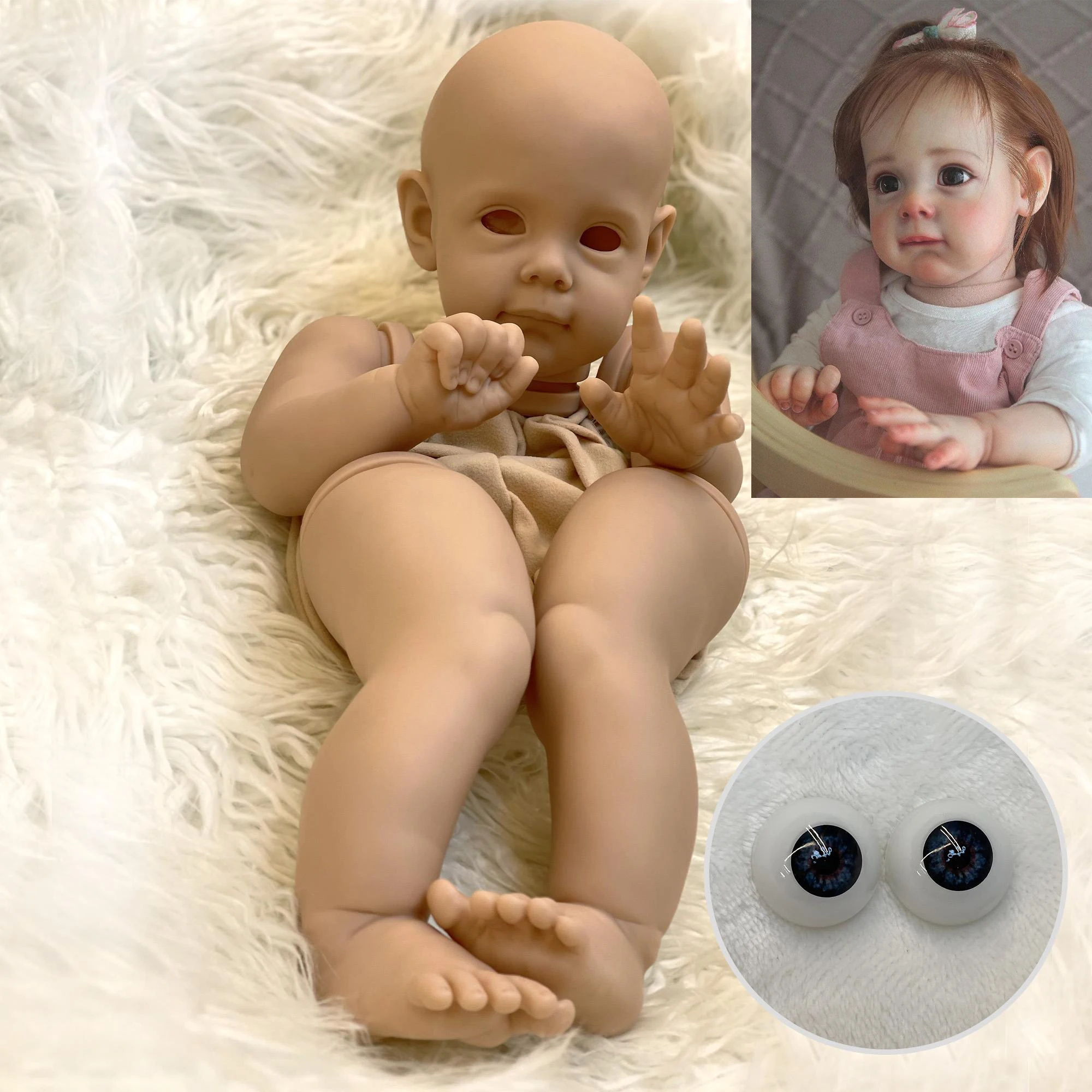 22 Inch Maggie Bebe Doll Kits Handmade Vinyl Unpainted Unfinished Reborn Silicone Kit Reborn Sin Pintar