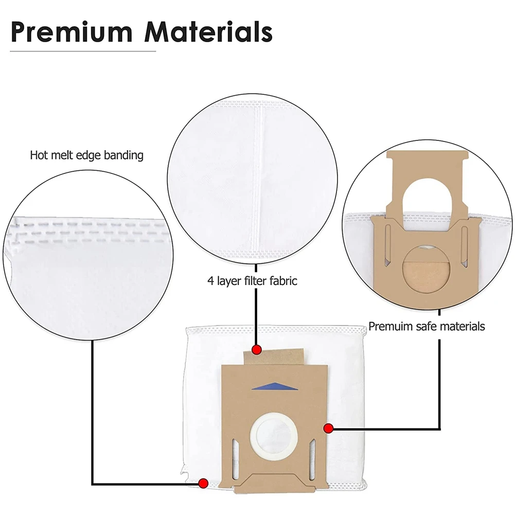 Saco de pó descartável para ECOVACS Deebot, Robot Aspirador, T8, AIVI, T8, T9, N8, DX93, DDX96, 10 Pack Vacuum Bags