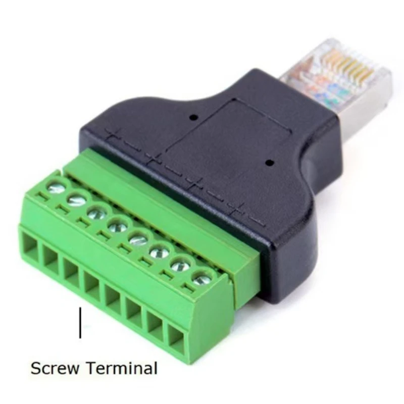 1 Uds. Adaptador de Terminal de tornillo RJ45 de alta calidad RJ45 hembra a conector de 8 pines divisor RJ45 para CCTV DVR accesorios CCTV