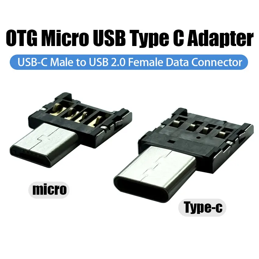 OTG Micro USB Type C Adapter USB-C Male to USB 2.0 Female Data Connector for Macbook Samsung Xiaomi Huawei Android Phone