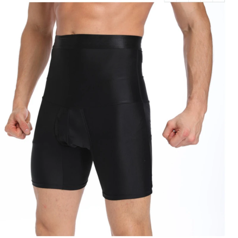 Mallas de cintura alta para hombre, pantalones moldeadores adelgazantes para el cuerpo, ropa moldeadora de Fitness, corsé para perder peso,