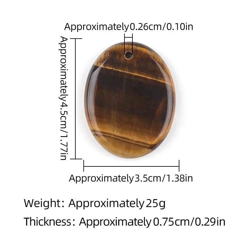 1pc Drilled Hole Oval Natural Stone Beads Pendants Palm Worry Stones Charms