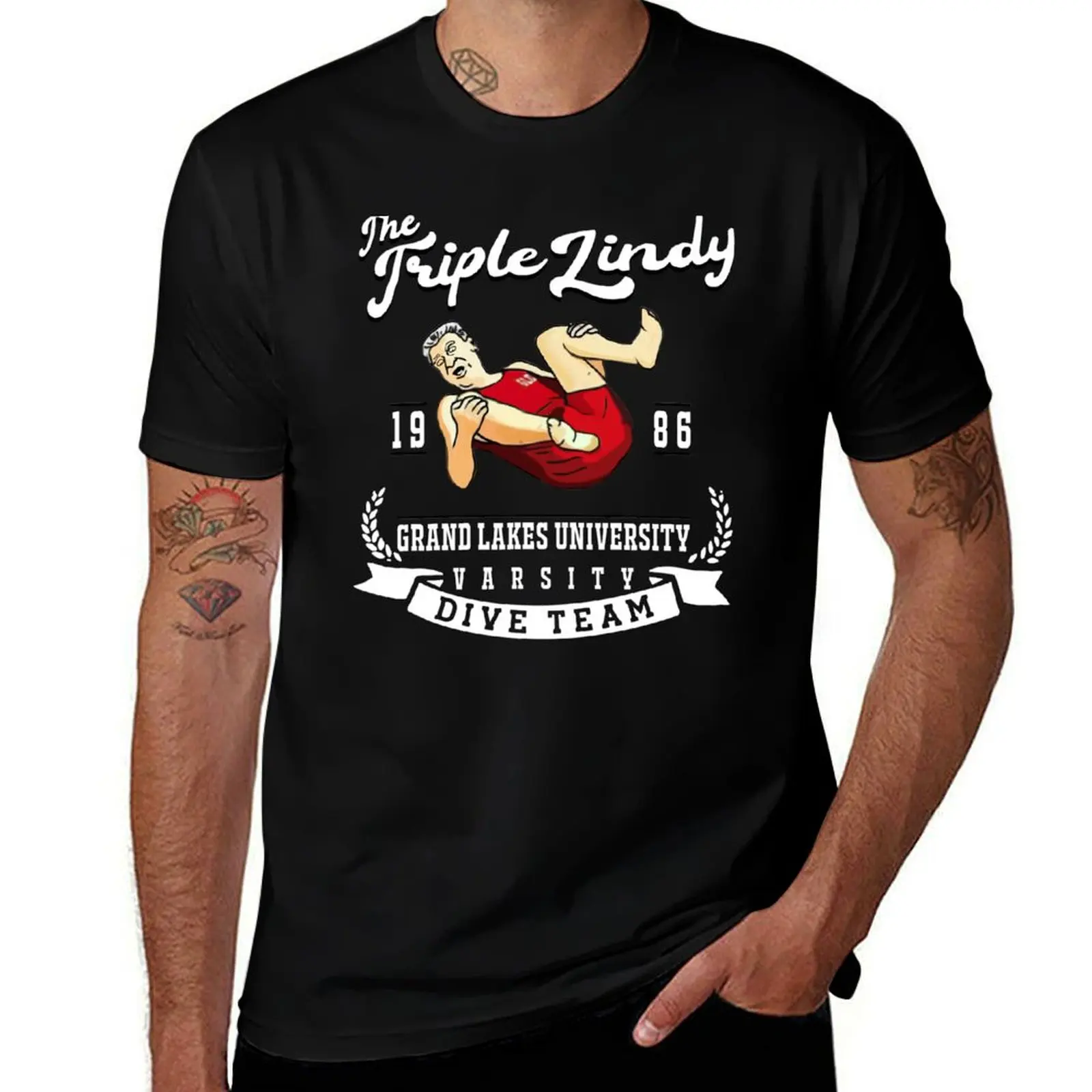 The triple lindy grand lakes university varsity dive team T-Shirt t shirts for man graphic vintage T-Shirt