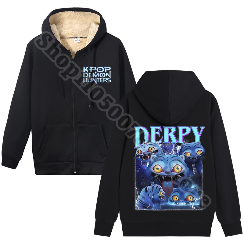 KPop شيطان الصيادين الكبار الصوف مقنعين سترة المرأة انغلق هوديس شتاء دافئ سترة أنيمي ملابس كاجوال معطف هدايا 2025 #6