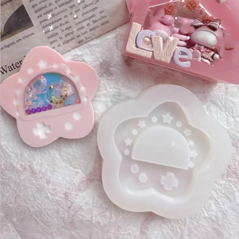 Resin Shaker Molds Silicone Resin Casting Molds Epoxy Quicksand Molds for DIY Pendant Charms Jewelry Making Accessories