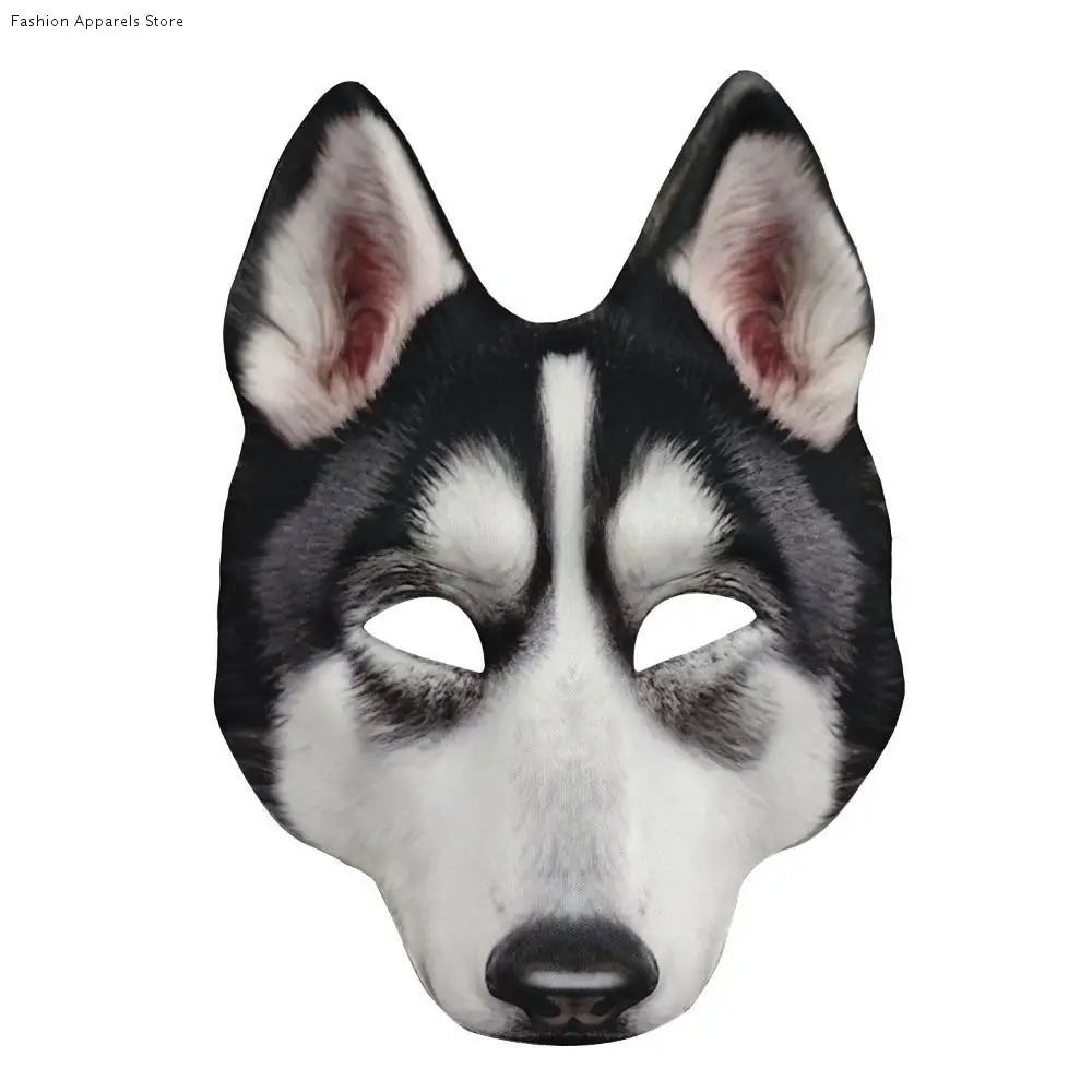 

Wolf Halloween Werewolf Mask Husky Party Props Tiger EVA Mask Elastic Strapy Cosplay Animal Half Face Mask Costume Props
