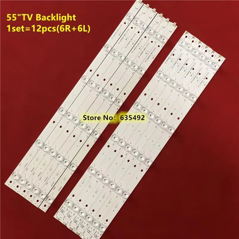 

12PCS LED Strip For RF-AJ550E30-0601R-05 RF-AJ550E30-0601L-05 LC-55CUF8472ES LC-55CUG8462K LC-55CUG8461KS LSC550FN13 HWV55162Y