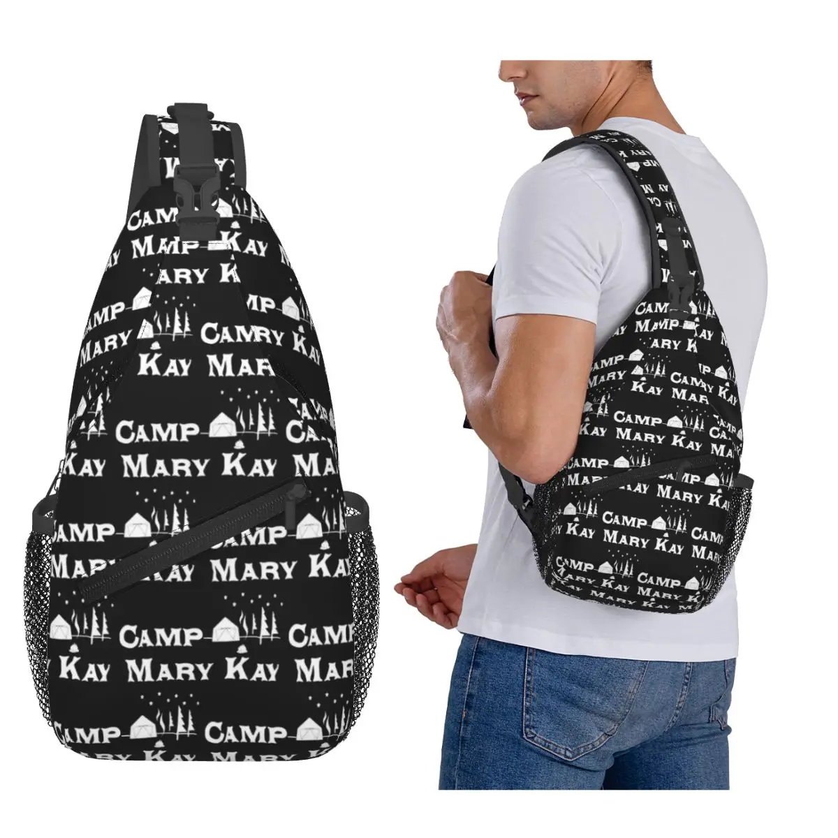 Camp Mary Kay Chest Bag Men Sling Crossbody Backpack Chest Bag Traveling Hiking Daypack Shoulder Bag