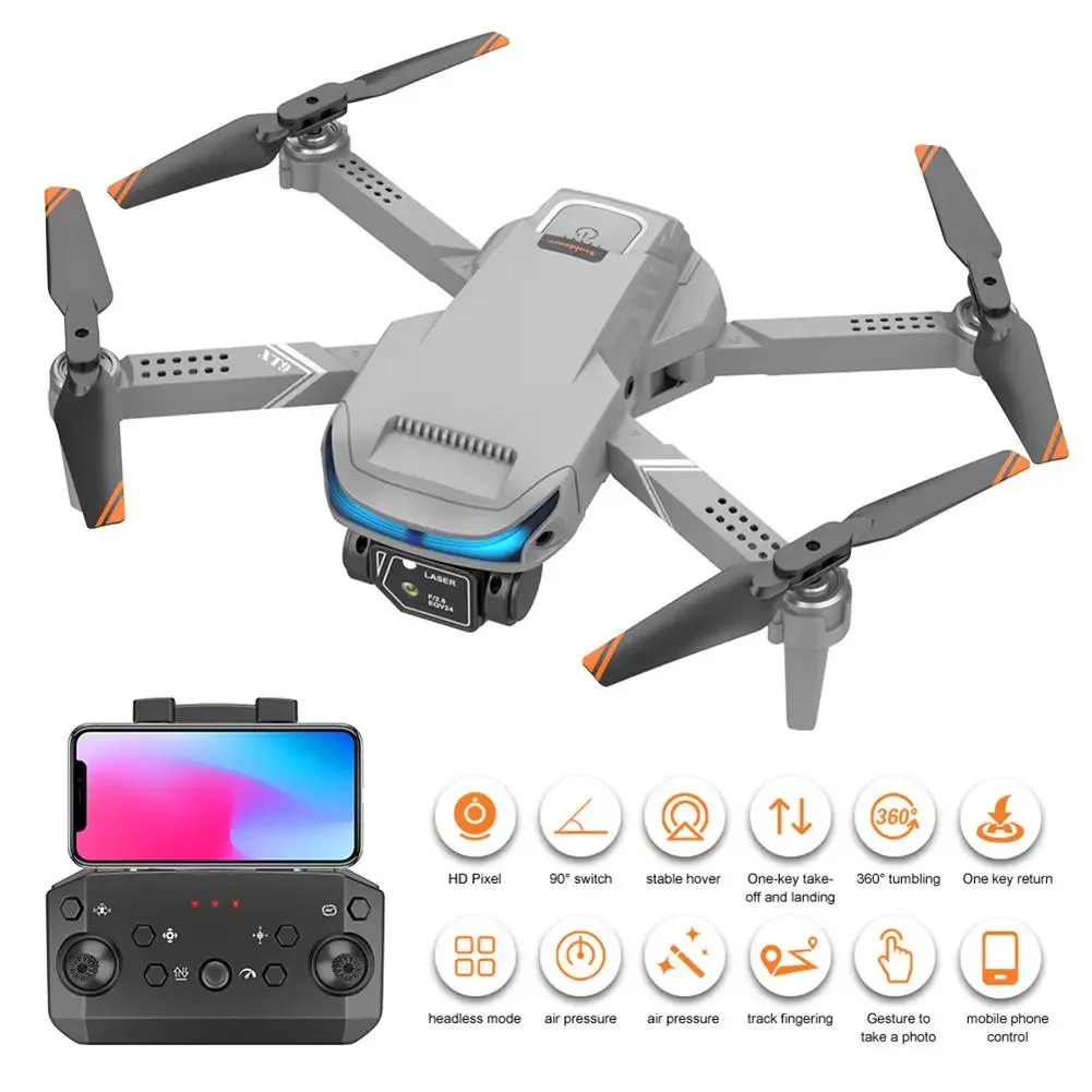 Lsrc-Drone pliable avec caméra pour touristes, Wifi, FPV, 4K, HD, Mode de maintien d'altitude, Quadcopter Rtf, Localisation du flux optique, 2 batteries, Count9