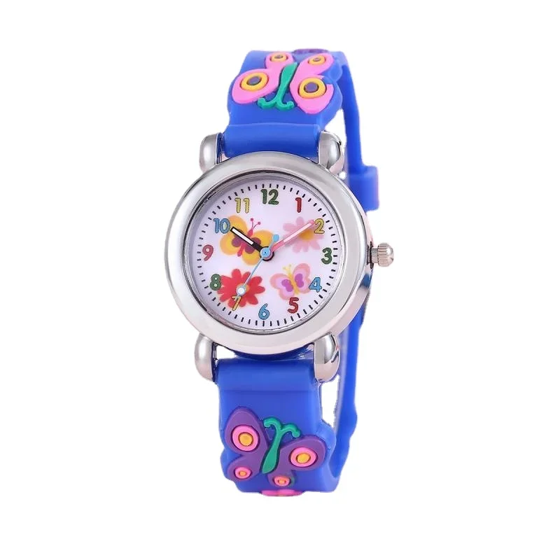 Montre de sport à quartz papillon coloré pour enfants, montre-bracelet pour enfants, dessin animé à la mode, cadeau de nouvel an, garçon, fille, tout-petit