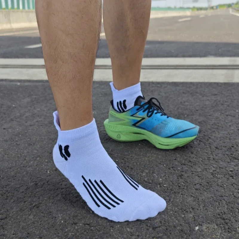 Professional Marathon Trail Running Sock For Men Summer Sports Fitness Cushioned Thickened Quick Dry Short Low Cut Ankle Socks