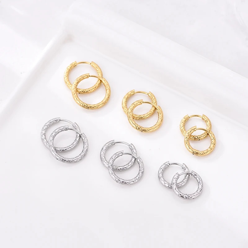 2 stücke Mode Edelstahl Hoop Ohrringe Für Frauen Männer Gold Silber Farbe Tiny Knorpel Piercing Trendy Weibliche Hoops Schmuck – Detail 4