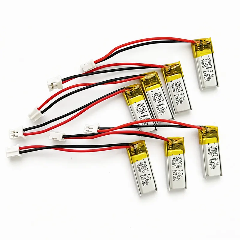 1-10pcs 401025 3.7V Bluetooth Headset Lithium Battery 70mAh Li Polymer Cell for Voice Recorder Handheld Fan Selfie Stick Lipo