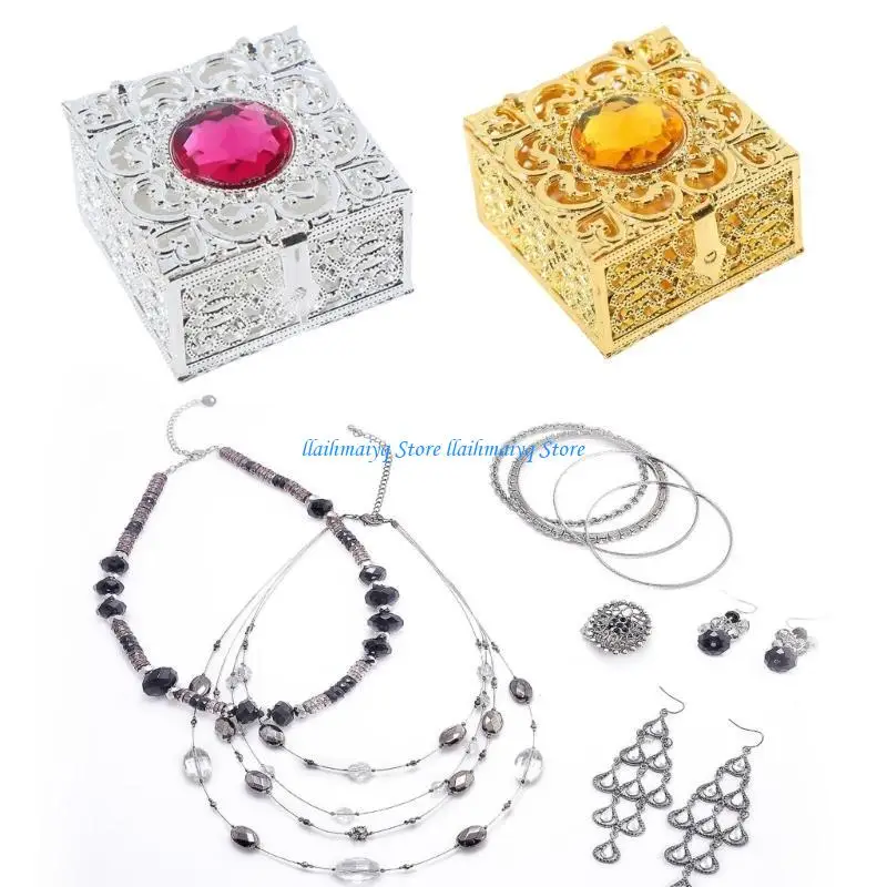 

573B Luxurious Gold Rosary Necklace Holder Compact Jewelry Storage Solution Elegant Jewelry Holder For Fashion Enthusiasts