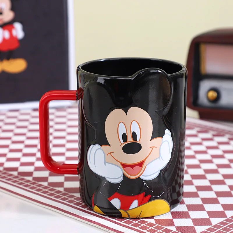 Disney Mickey Minnie Cartoon with Gift Box Large Capacity Drinkware Handle Ceramic Hot Water Cup Mug Milk Cup Coffee Cup