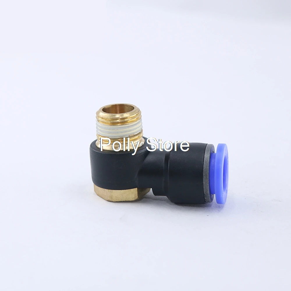 1Pc Pneumatic Outside Hex Quick Tighten PH4 6 8 10 12mm OD Tube L Type male thread Joint Pipe Fitting
