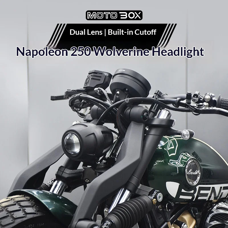 【Premium】For Napoleon 250 Modified with Wolverine Headlights: Retro-style, High-intensity LED Headlight Assembly