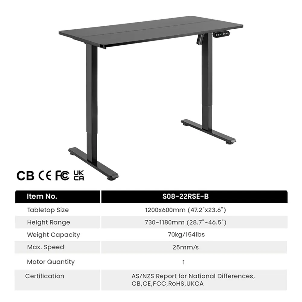 Modern Home Office Furniture Height Adjustable Smart Ergonomic White Small Electric Single Motor Computer Study Table Stand Desk