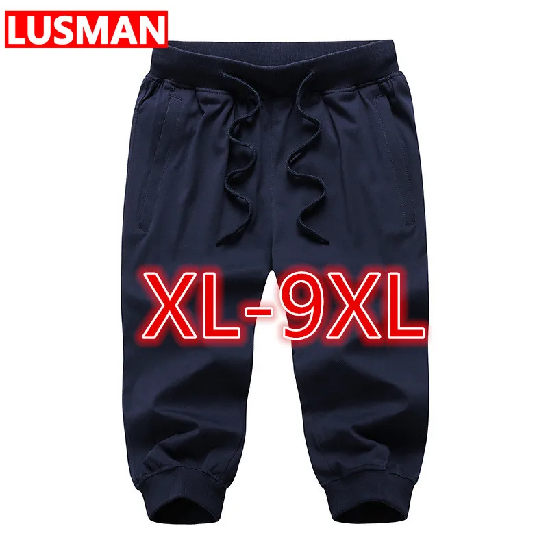 

Big Size Men Three Quater Shorts Pants XL-9XL Summer Short Pants Loose Elastic Waist Casual Shorts Sport Running Pants