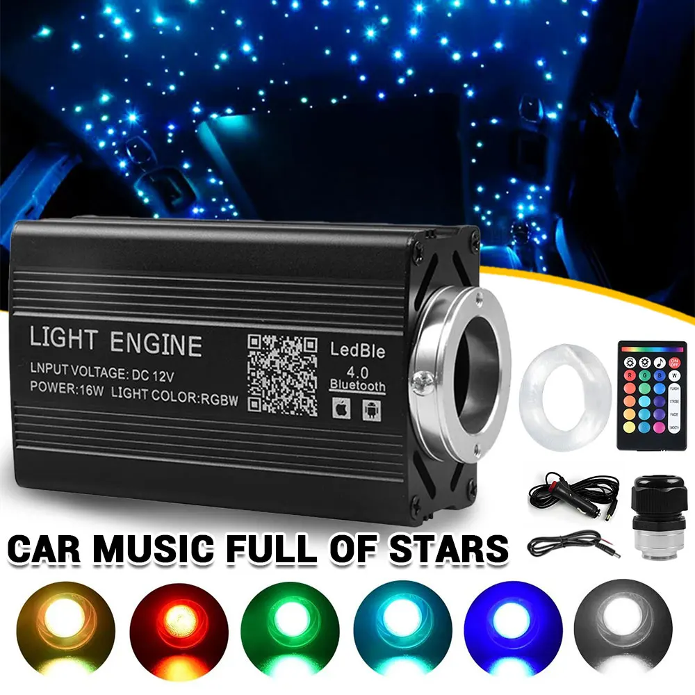 Car Starry Sky Light Auto Home Fiber Optic Lights Atmosphere Lamp Music Control Ceiling Lights RGB 12W 8 Colors Car Styling DIY