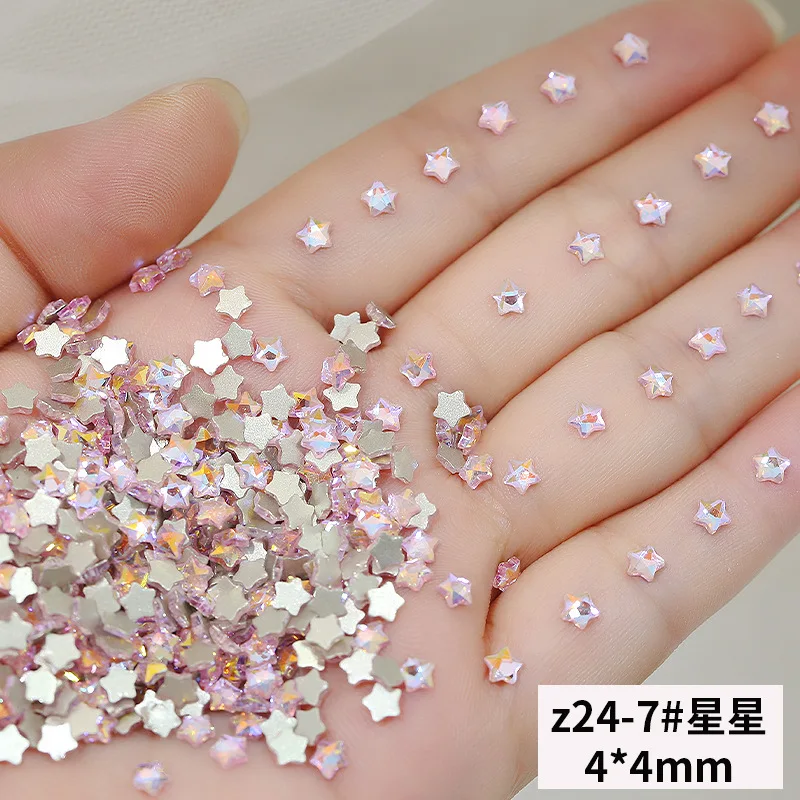 50PCS Sparkle Mini Cognac Pink Flatback Diamonds Star Marquise Love Glass Nail Art Rhinestones Decorations Manicure Ornaments image 3