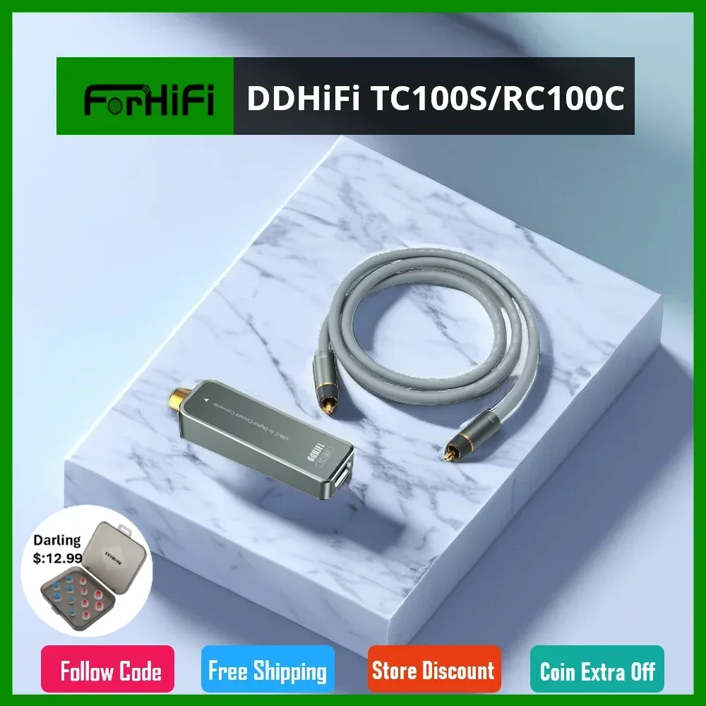 

DD ddHiFi RC100C RCA OCC Coaxial Cable & TC100S USB-C Female to RCA Coaxial Digital Audio Interface