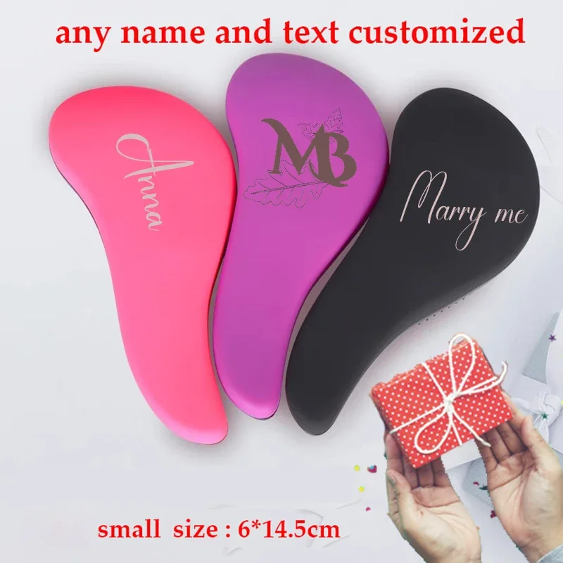 

2025 Best New Year Bridesmaid Hair Comb Free Personalized Logo or Name Soft Hair Brushes Scalp Massages Wedding Gift Christmas