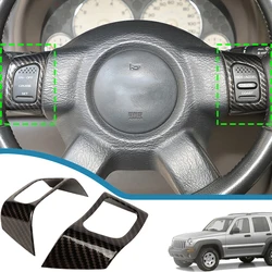 Car Steering Wheel Button Decoration Cover Stickers Trim Frame for Jeep Liberty 1999-2006 Auto Interior Mouldings Accessories