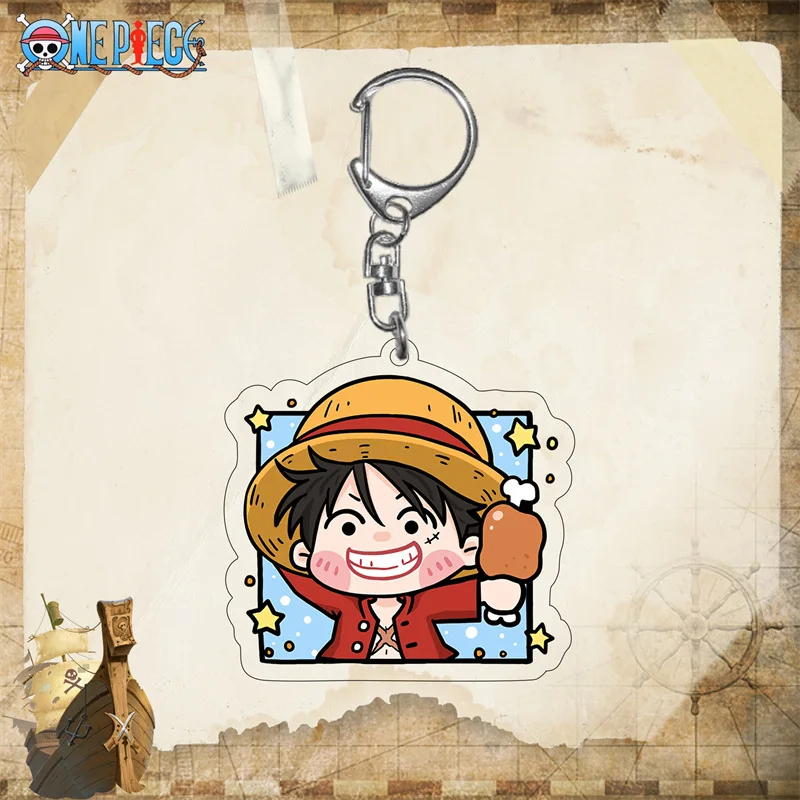 One Piece Chopper Nami Luffy Keychain Anime Characters Two-dimensional Cartoon Acrylic Pendant Decoration Pop Anime Peripheral