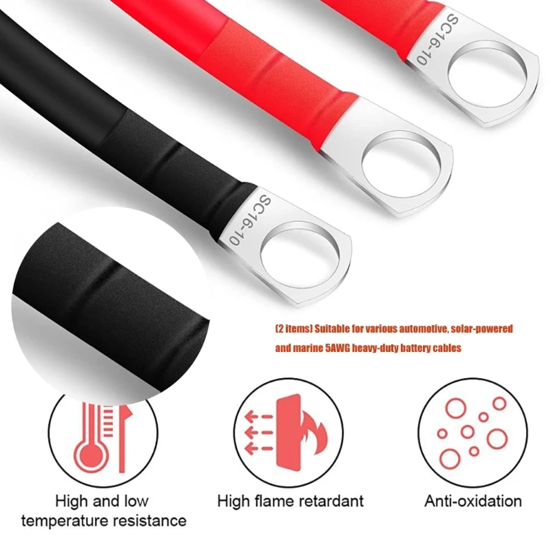 Premium 5AWG Copper Battery Cable 30cm Power Inverter Wire For Cars Solar Equipment And Marine Use view 3