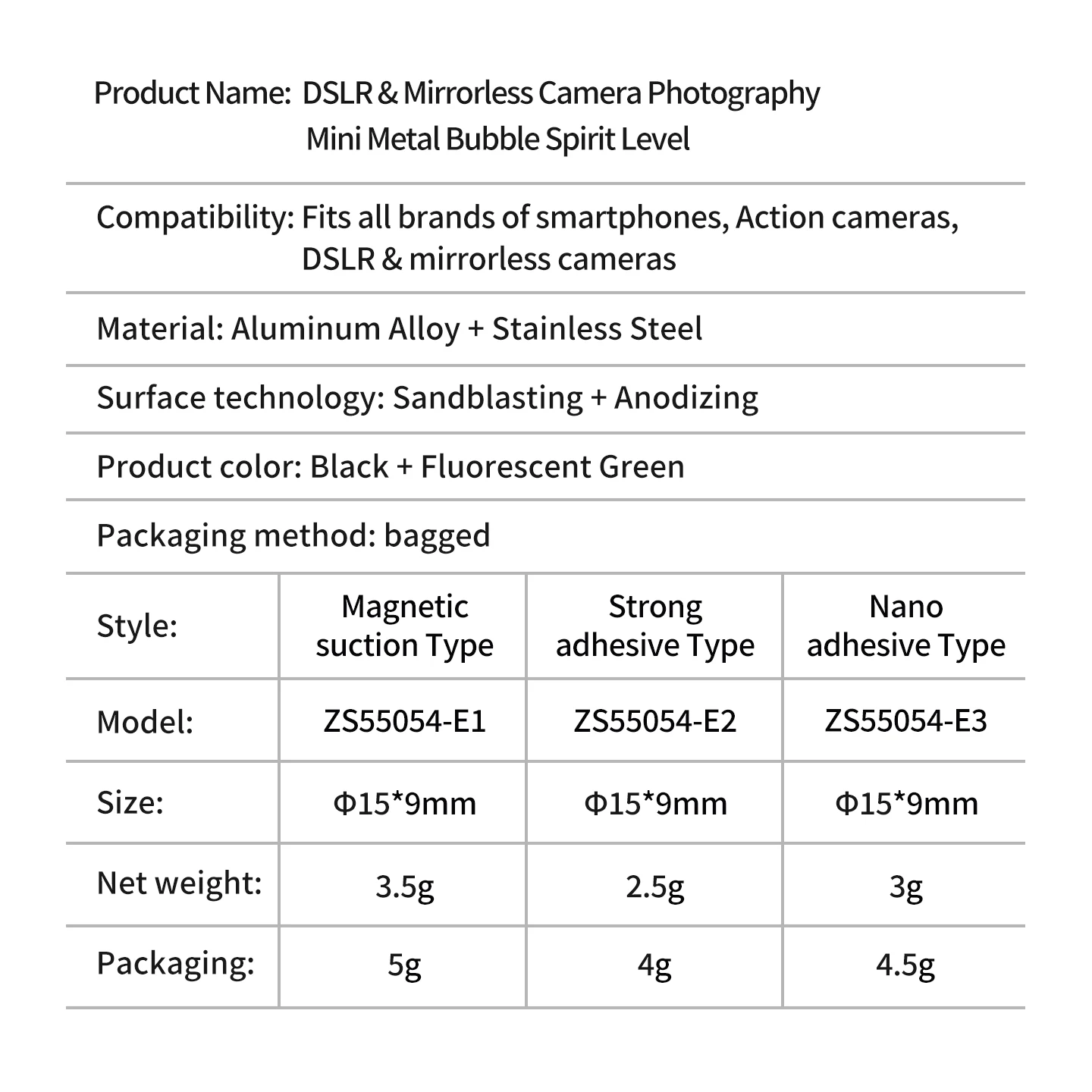 Multifunktionale Mini-Wasserwaage Hochpräzise Aluminium-Wasserwaage für Action-Kameras, DSLR-Kameras, Mobiltelefone und Fotografieausrüstung – Detail 14