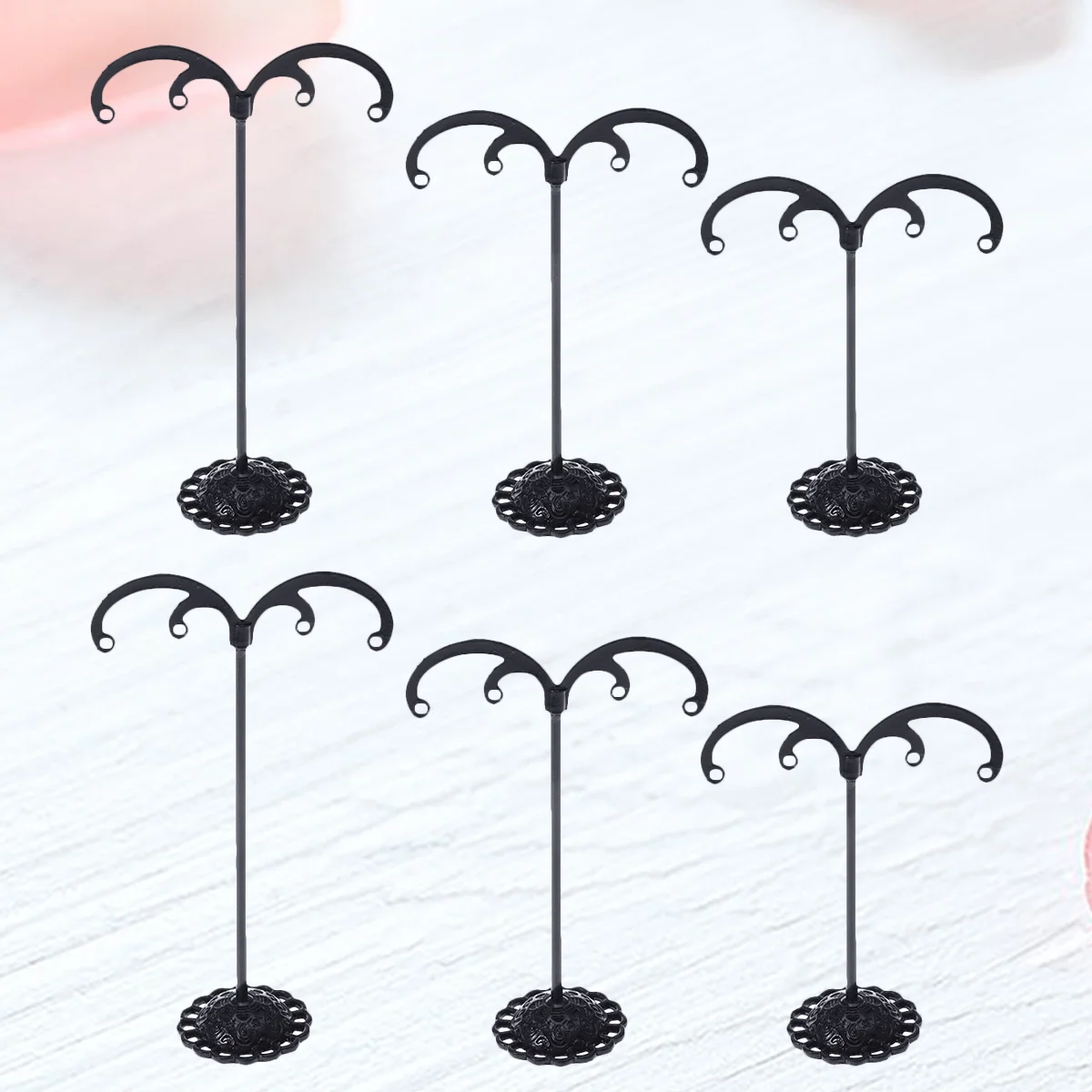 6Pcs T Shape Earrings Display Rack Durable Jewelry Organizer Store Stand Jewelry Holder for Earrings Bracelets Keys Shop Use