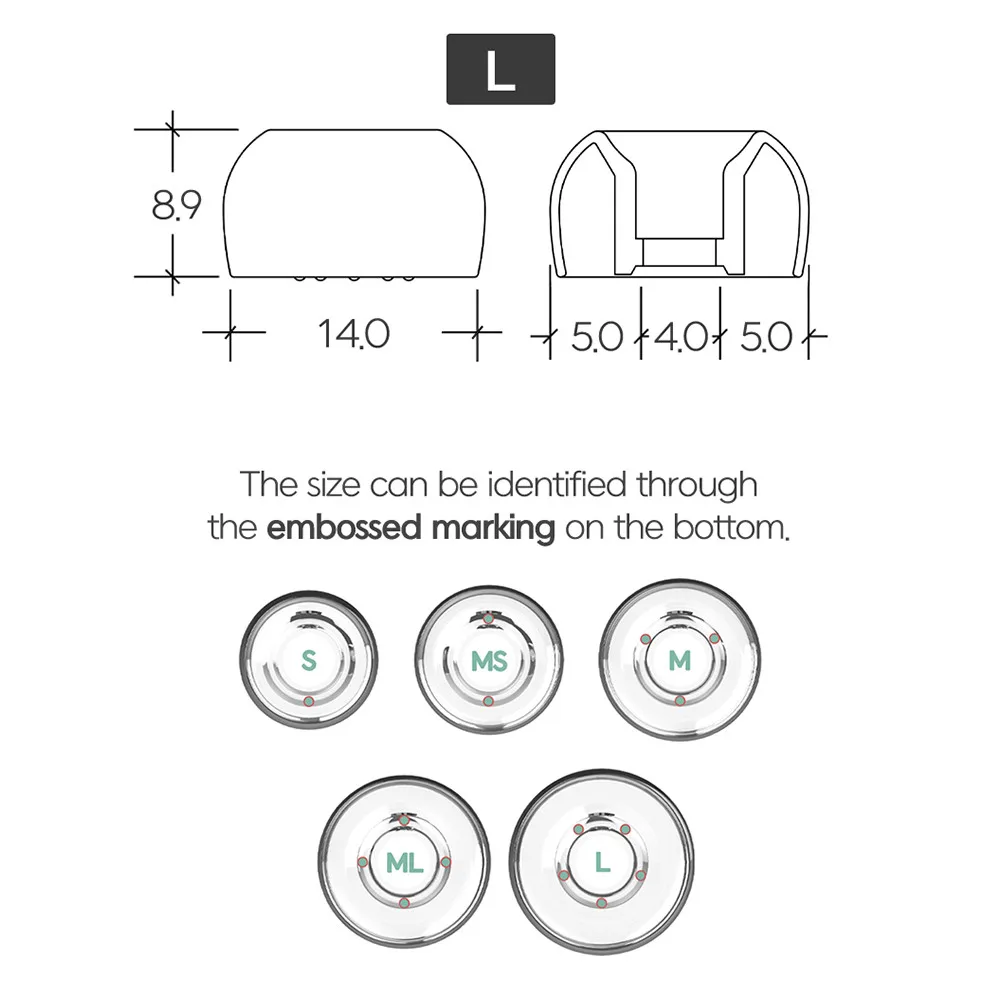 Divinus Prism واسعة تتحمل LSR سماعات أذن لفوهة 4-6 مللي متر ، سماعة أذن نصائح ل DUNU Davinci AFUL Performer 5 + 2 JUZEAR