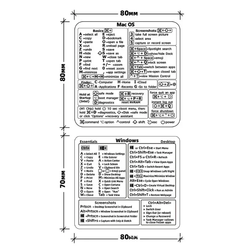 コンピューター参照キーボードショートカットステッカー,PC,ラップトップ,デスクトップ,パイナップル,macbook,Chromebook, Windows,写真ショップ用の粘着ラベル