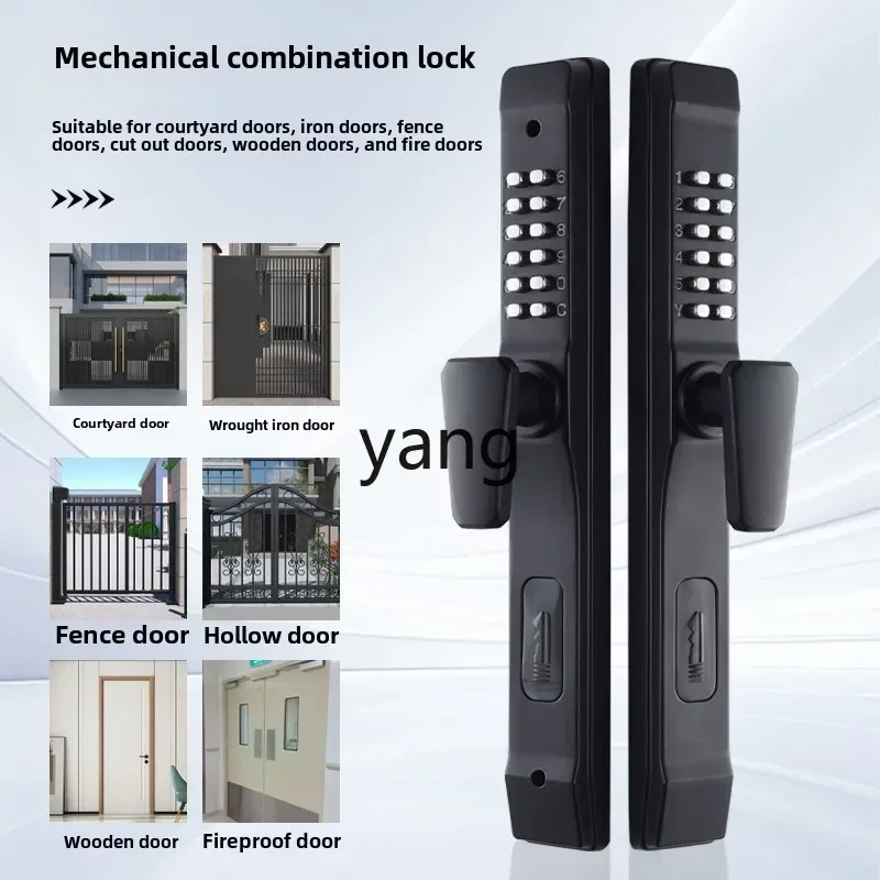 قفل بكلمة مرور ميكانيكي لباب الفناء LTT مقاوم للماء بدون كهرباء، قفل بكلمة مرور من الألومنيوم المجوف على الوجهين